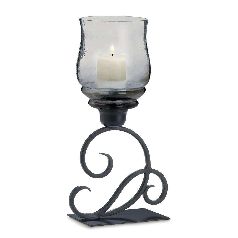 Smoked Glass Cursive Candle Stand - The Fox Decor