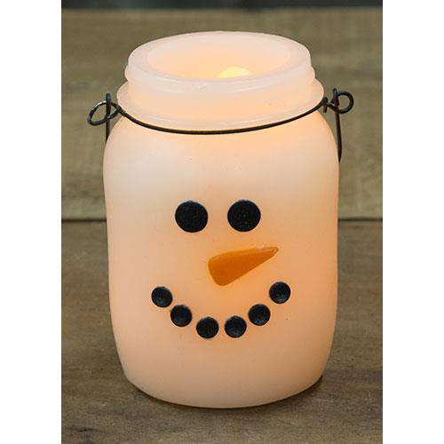 Snowman Keeping Jar w/Timer Lighting CWI+ 