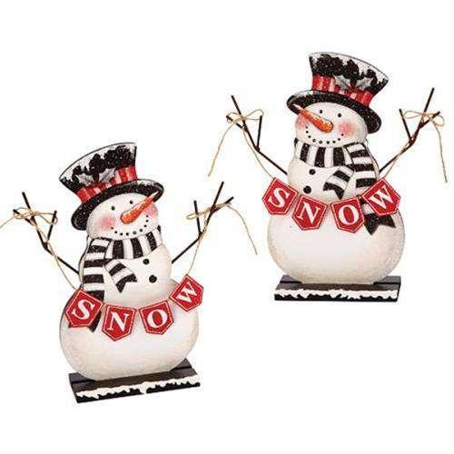 Snowman w/Snow Banner, Asst Tabletop & Decor CWI+ 