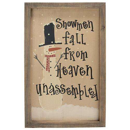 Snowmen Fall From Heaven Sign Fall Decor CWI Gifts 