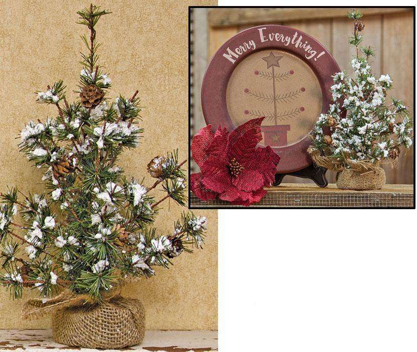 Snowy Brush Pine Tree, 12" - The Fox Decor