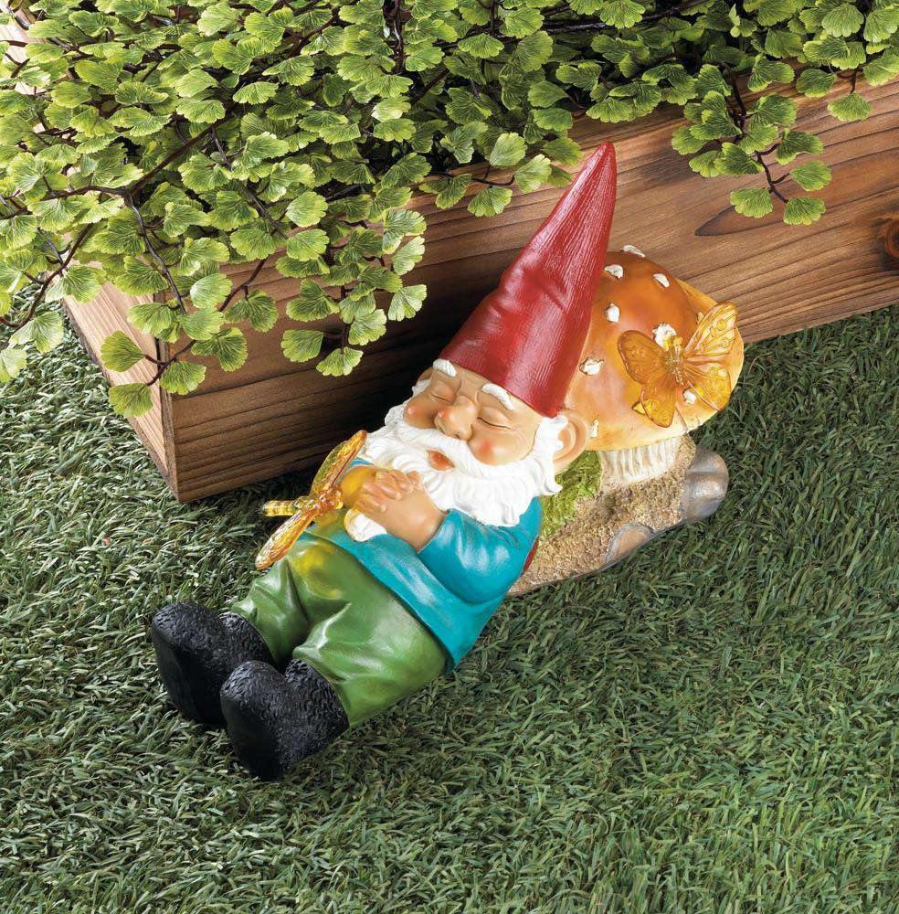 Solar-Powered Sleepy Gnome - The Fox Decor