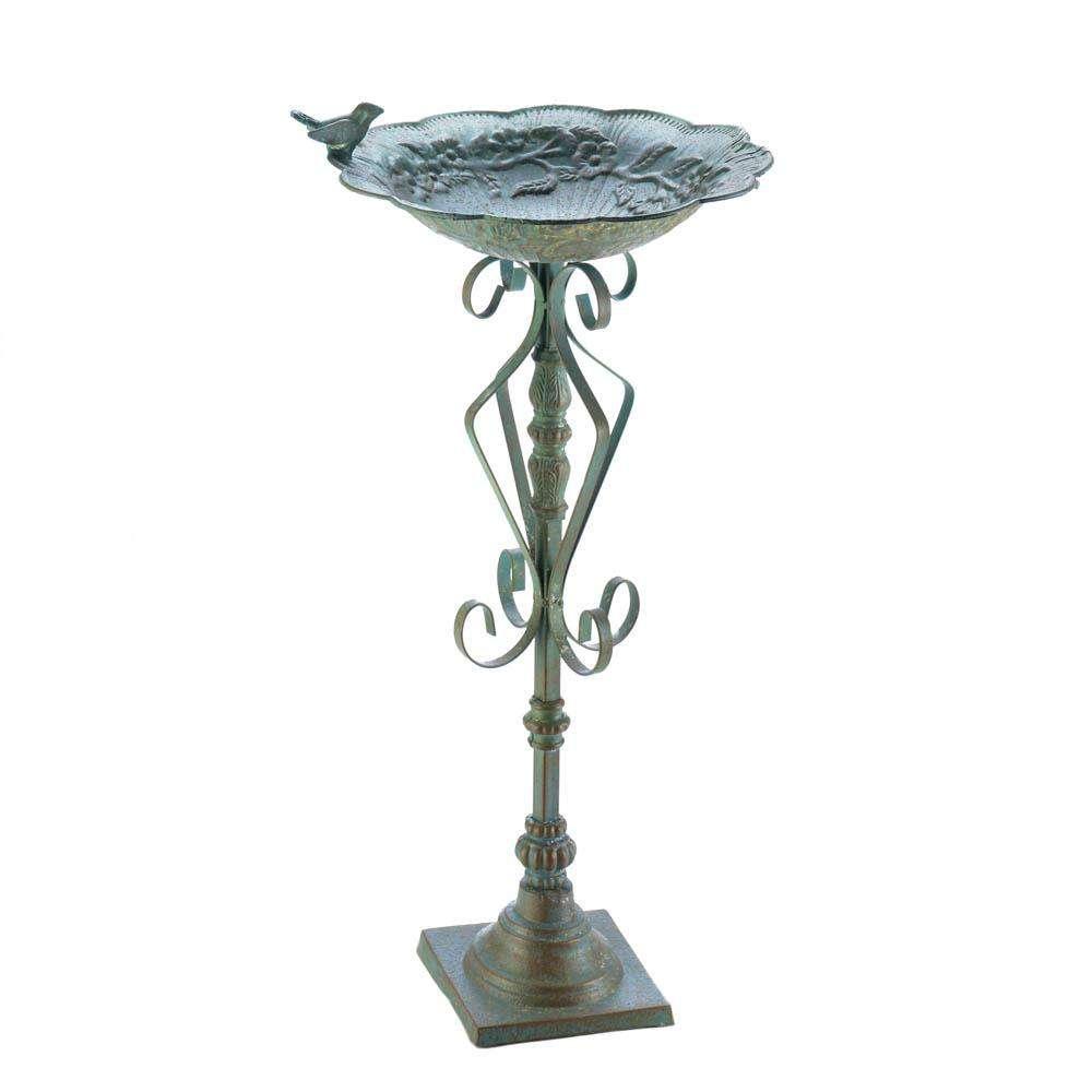 Speckled Green Bird Bath - The Fox Decor