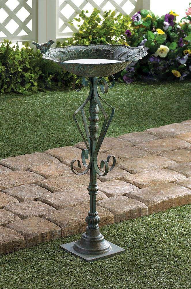 Speckled Green Bird Bath Christmas Collection 