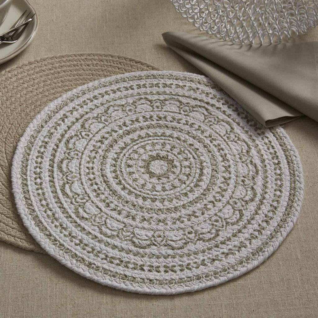 Zuri Medallion Printed Round Placemat - Mushroom Set Of 6 Park Designs - The Fox Decor