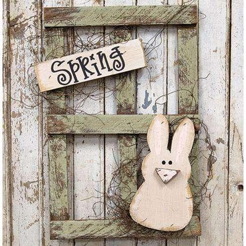 Spring Bunny Lath Window - The Fox Decor