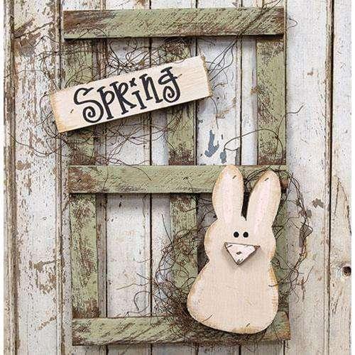 Spring Bunny Lath Window Wall Decor CWI+ 