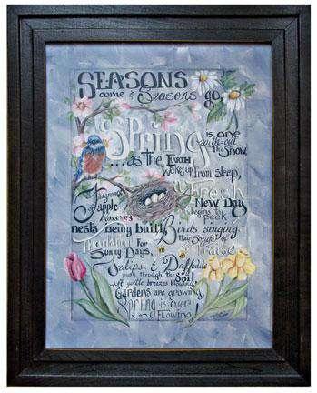 Spring Words Framed Print Michelle Musser CWI+ 