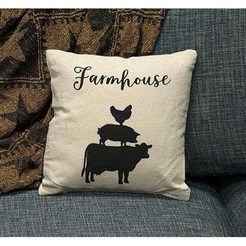 Stacked Farmhouse Animals Pillow, 10x10 Pillows CWI+ 