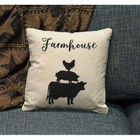 Stacked Farmhouse Animals Pillow, 10x10 - The Fox Decor