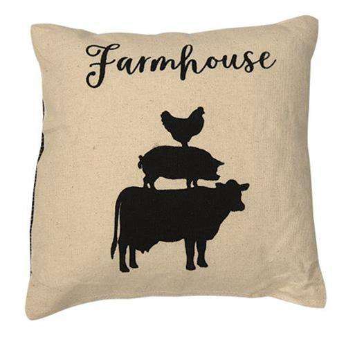 Stacked Farmhouse Animals Pillow, 10x10 Pillows CWI+ 