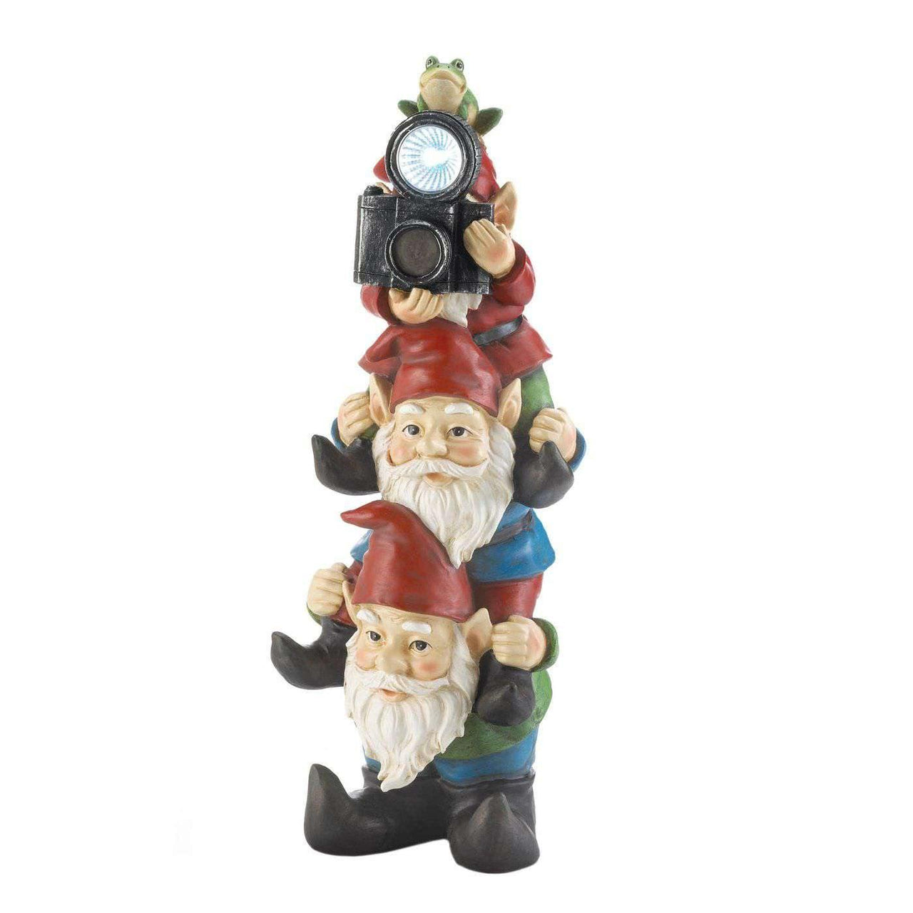 Stacked Solar Gnome Figurine - The Fox Decor