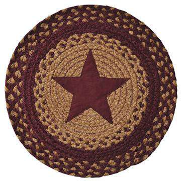Star Braided Table Mat Burgundy Country Decor CWI Gifts 