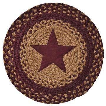Star Braided Table Mat Burgundy Country Decor - The Fox Decor