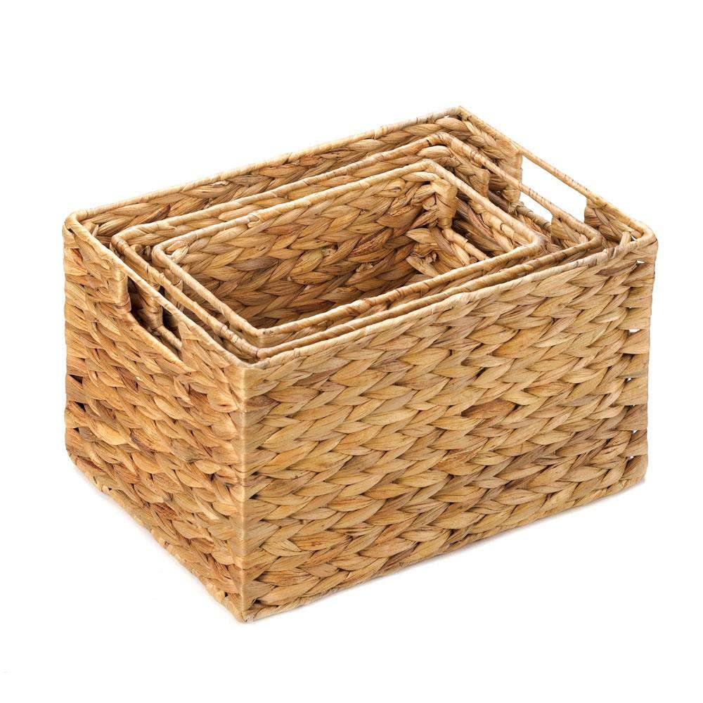 Straw Nesting Baskets set of 3 - The Fox Decor