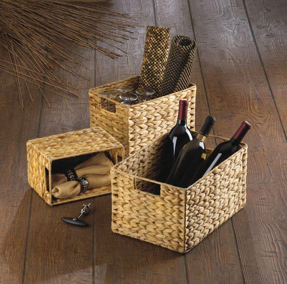 Straw Nesting Baskets set of 3 - The Fox Decor