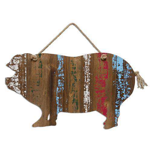 (Striped Pig w/ Rope Hanger) HS Plates & Signs CWI+ 