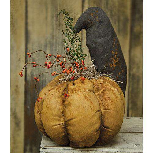 Stuffed Crow On Pumpkin Tabletop & Decor CWI+ 
