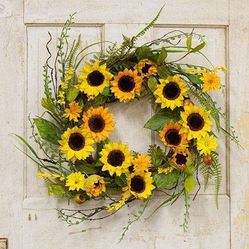 Sunflower & Berry Wreath, 20" Everyday CWI+ 