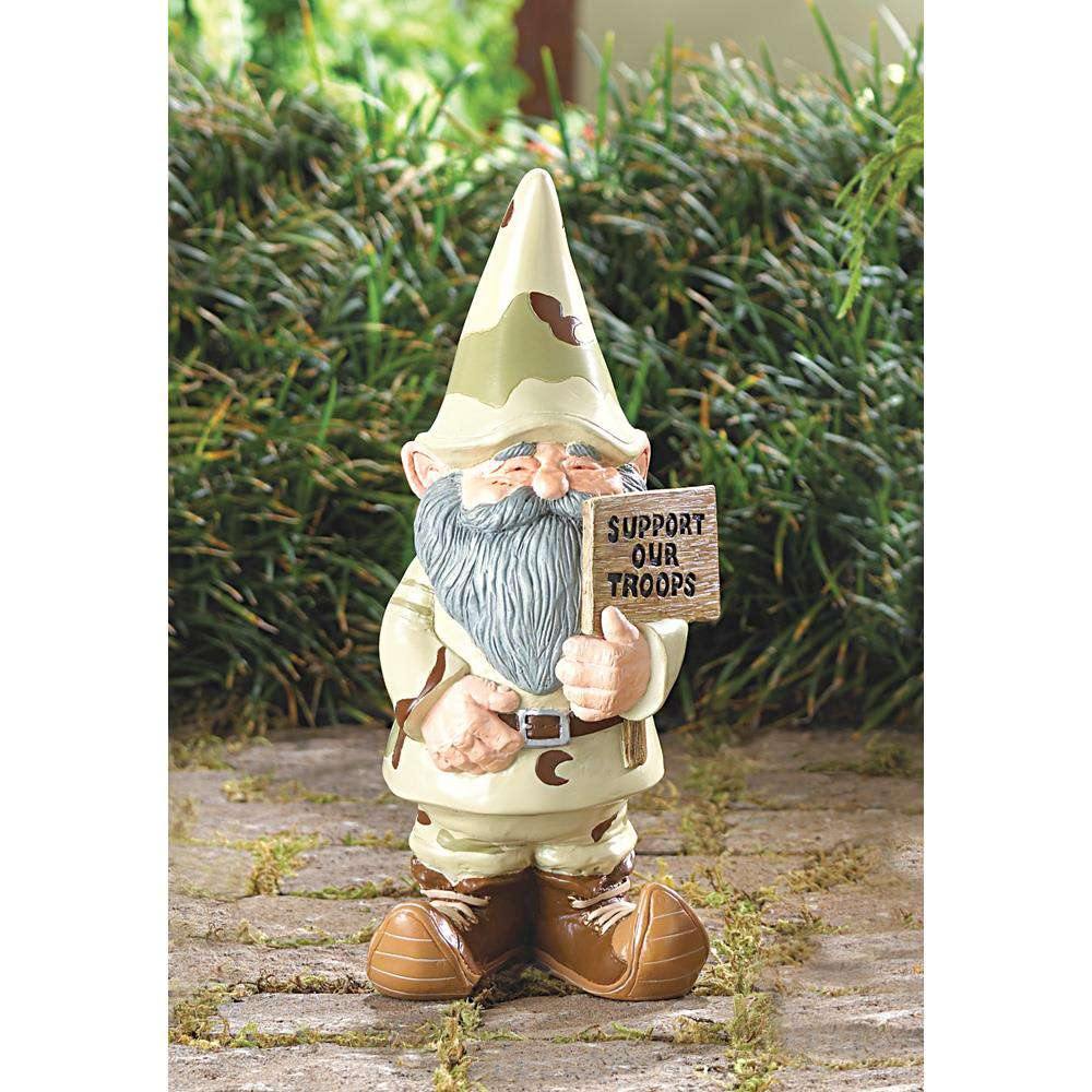 Support Our Troops Gnome - The Fox Decor