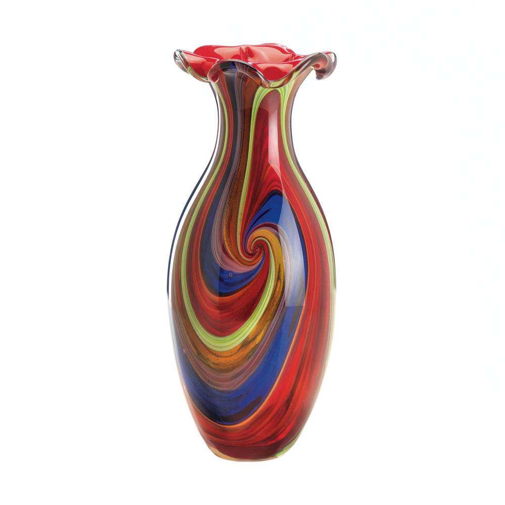 Swirl Of Colors Art Glass Vase - The Fox Decor