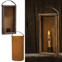 Thumbnail for Tall Punched Tin Candle Holder, Black Tabletop CWI+ 