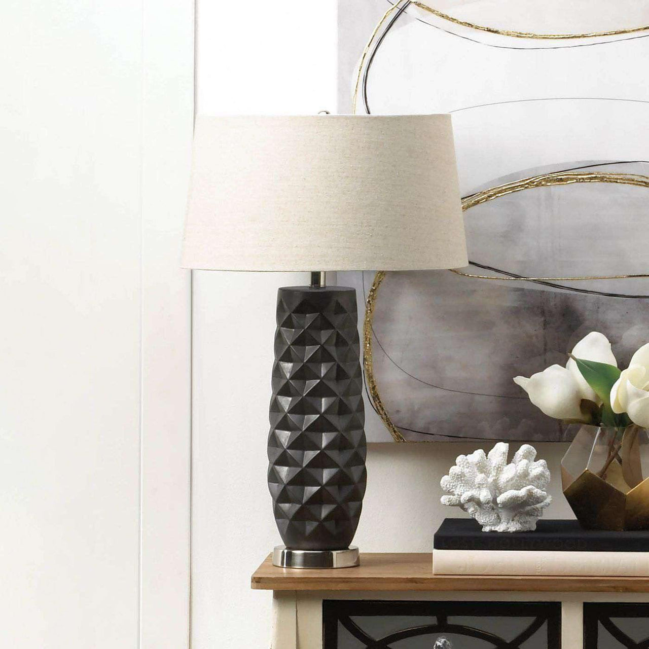 Tao Charcoal Prism Table Lamp - The Fox Decor