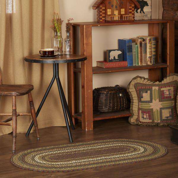 Tea Cabin Jute Braided Rugs Oval Rugs VHC Brands 3'x5' 