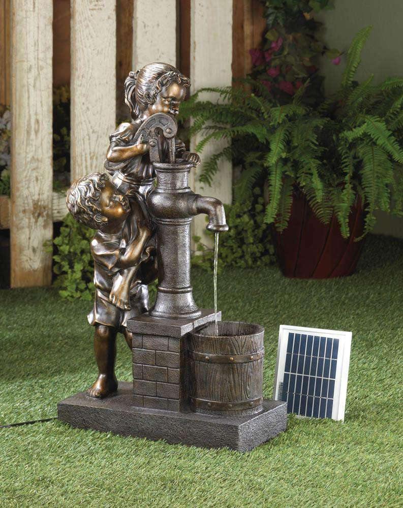 Teamwork Water Pump Solar Fountain - The Fox Decor