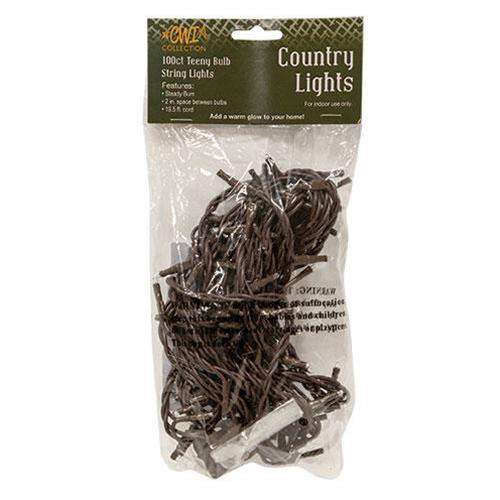 Teeny Lights, Brown Cord, 100ct Light Strands CWI+ 