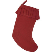 Thumbnail for Festive Red Burlap Ruffled Stocking 11x15 VHC Brands - The Fox Decor