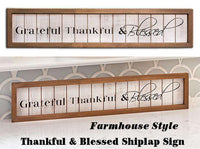 Thumbnail for Thankful & Blessed Framed Shiplap Pictures & Signs CWI+ 