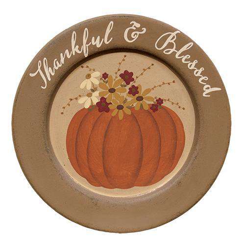 Thankful & Blessed Pumpkin Plate HS Plates & Signs CWI+ 
