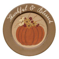Thankful & Blessed Pumpkin Plate - The Fox Decor