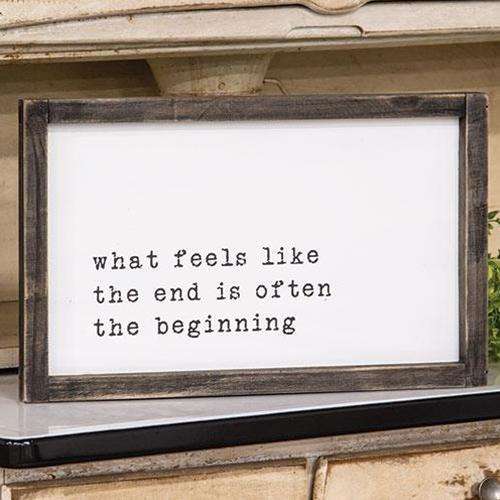 The Beginning Framed Sign Farmhouse Signs CWI+ 
