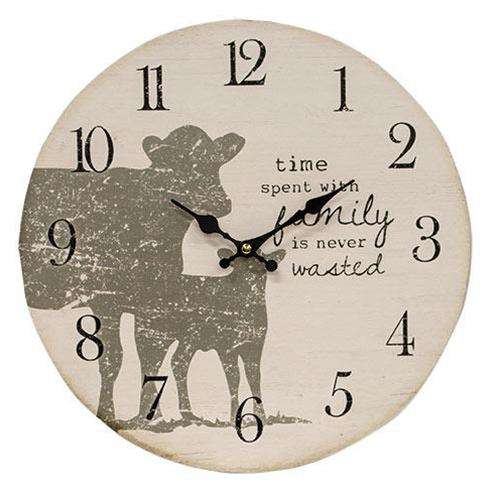 Time Spent Decorative Clock with Cow Silhouettes wall clocks CWI+ 
