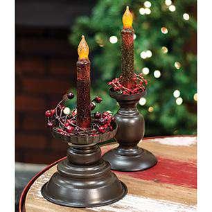 Tin Pedestal Taper Holder - The Fox Decor