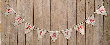 Tin Pennant Christmas Sign - The Fox Decor