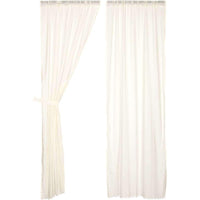 Thumbnail for Tobacco Cloth Antique White Panel Curtain Fringed Set of 2 84x40 VHC Brands Curtains VHC Brands 