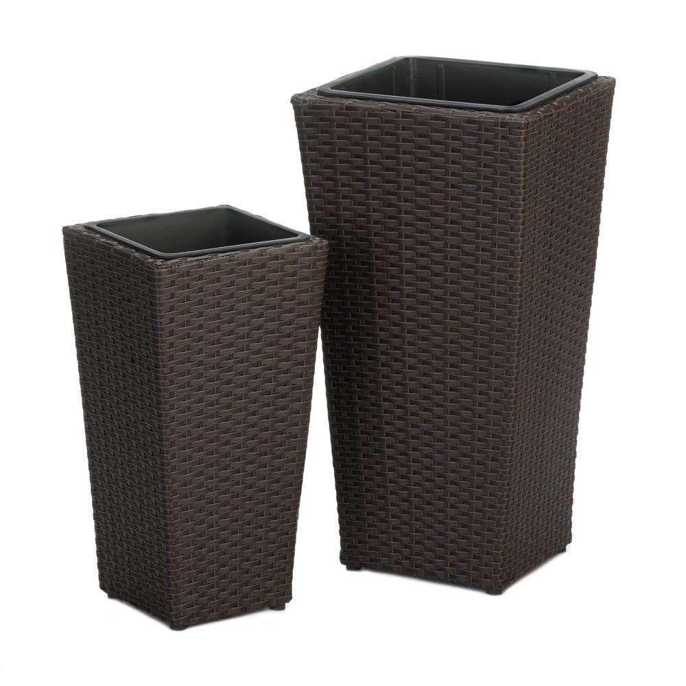 Tuscany Wicker Tall Planters planter CWI+ 