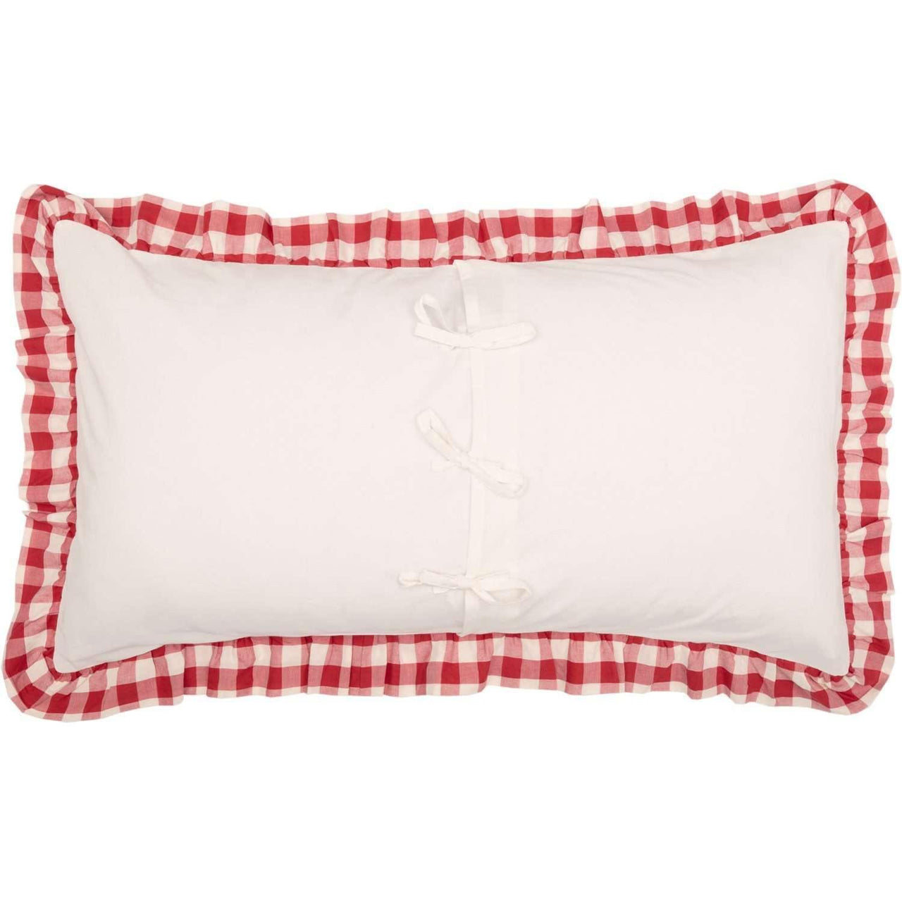 Annie Buffalo Red Check Ruffled King Sham 21x37 VHC Brands - The Fox Decor