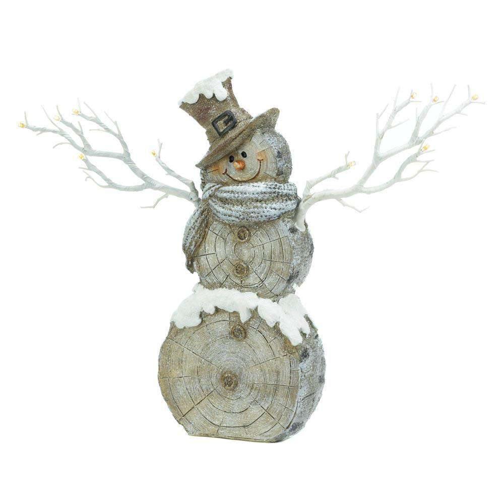 Twig Lights Snowman Statue - The Fox Decor