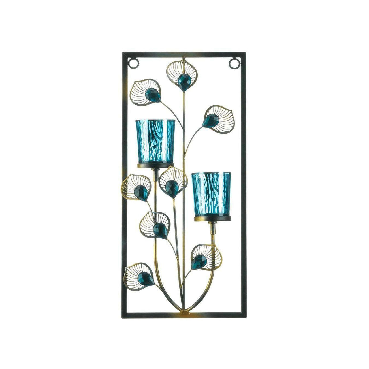Two Candle Peacock Wall Sconce - The Fox Decor