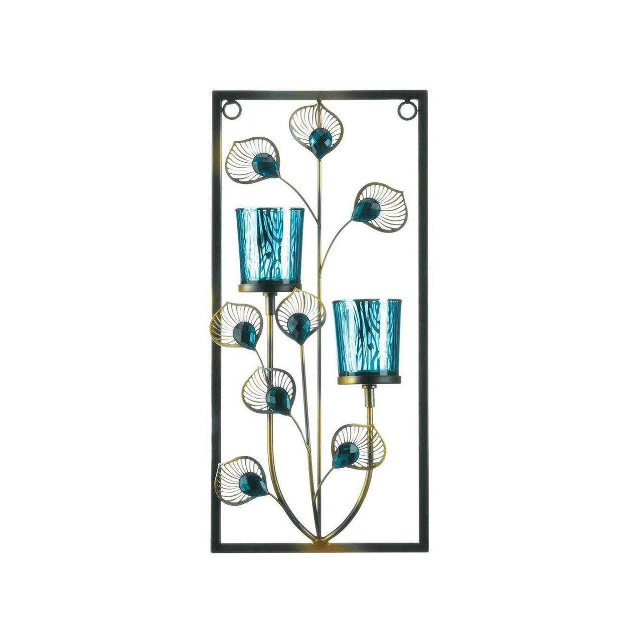 Two Candle Peacock Wall Sconce