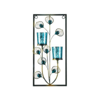 Two Candle Peacock Wall Sconce - The Fox Decor