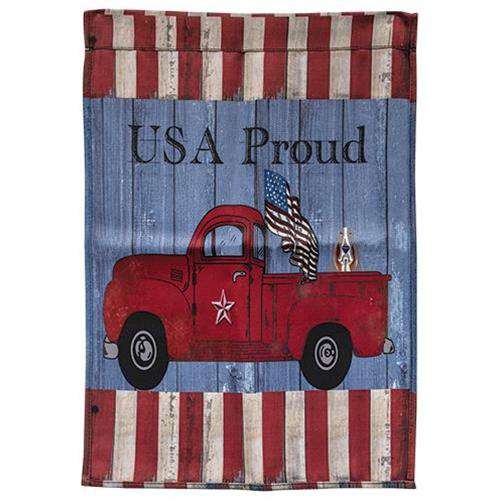 USA Proud Red Truck Garden Flag Garden CWI+ 