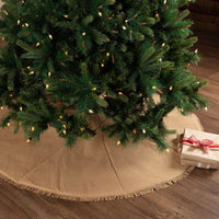 Festive Natural Burlap Christmas Tree Skirt 55 VHC Brands - The Fox Decor