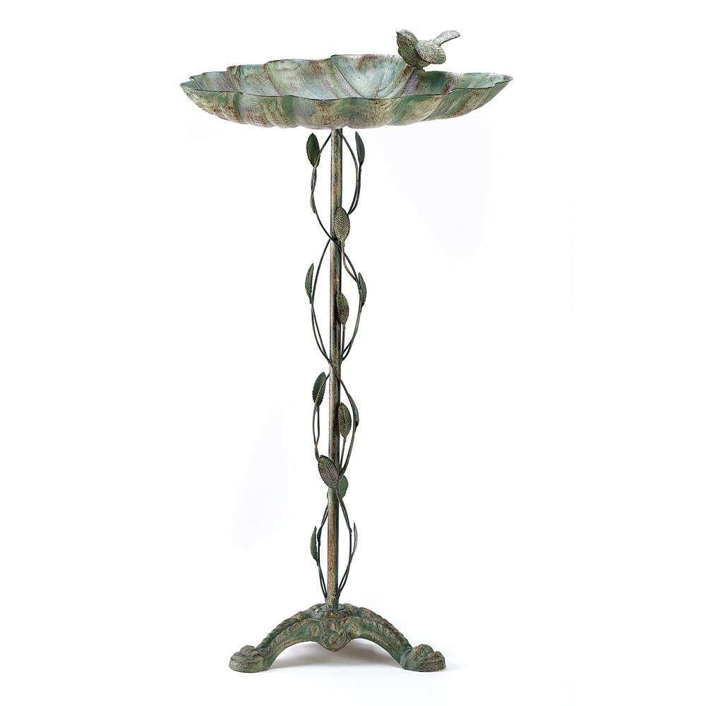 Verdigris Leaf Birdbath - The Fox Decor
