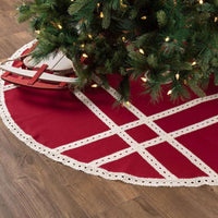 Thumbnail for Margot Red Christmas Tree Skirt 60 VHC Brands - The Fox Decor