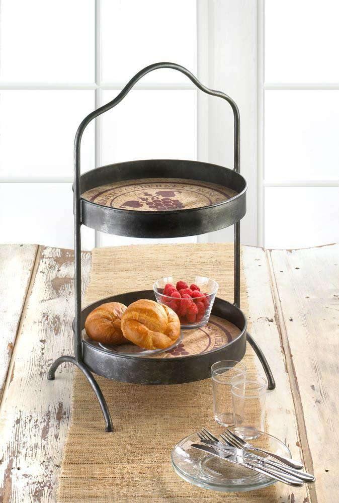 Vineyard 2-Tier Standing Tray - The Fox Decor